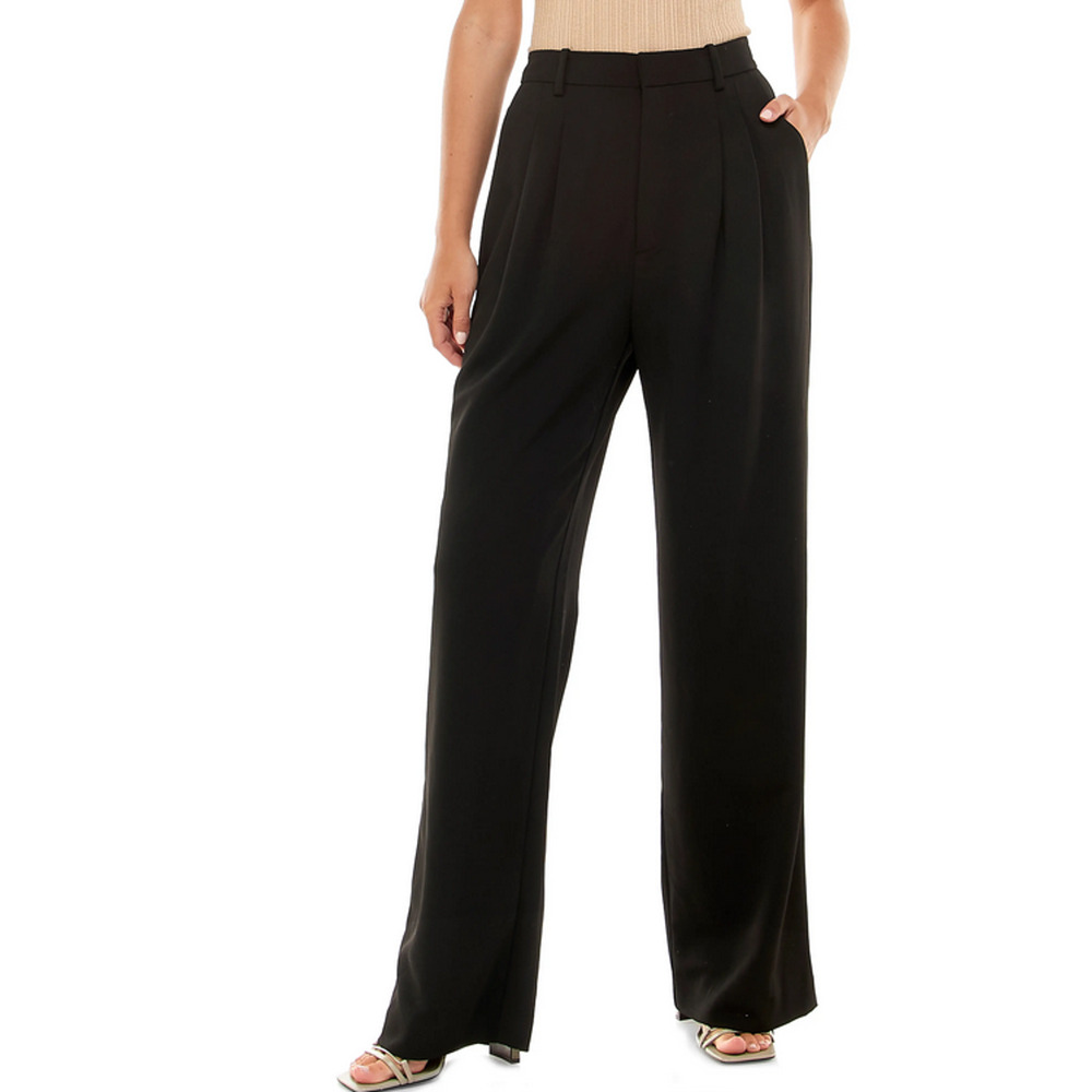 Wayf Wilson Pleated Wide Leg Trousers Black Size XS 2463